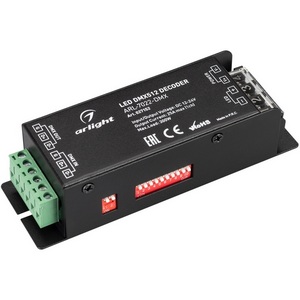 Изображение товара Декодер ARL-7022-DMX (12-24V, 1x25A, DMX512) (Arlight, IP20 Металл, 3 года) 027152