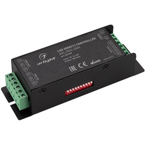 Изображение товара Декодер ARL-7022-DMX (12-24V, 3x6A, DMX512) (Arlight, IP20 Металл, 3 года) 027153