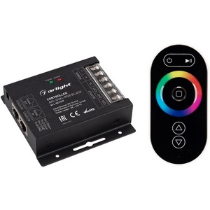 Изображение товара Контроллер ARL-OVAL-RGB Black (12-24V, 3x10A, ПДУ Овал, RF, RJ45) (Arlight, IP20 Металл, 3 года) 027157