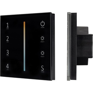 Изображение товара Панель Sens SMART-P43-MIX Black (230V, 4 зоны, 2.4G) (Arlight, IP20 Пластик, 5 лет) 028137