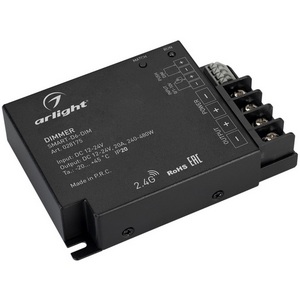 Изображение товара Диммер SMART-D6-DIM (12-24V, 1x20A, 2.4G) (Arlight, IP20 Металл, 5 лет) 028175