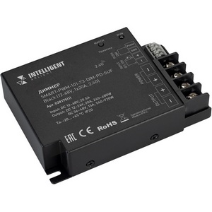 Изображение товара INTELLIGENT ARLIGHT Диммер SMART-PWM-101-73-DIM-PD-SUF Black (12-48V, 1x20A, 2.4G) (IARL, IP20 Металл) 028175(1)