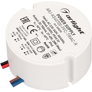 Изображение товара Блок питания ARJ-KE40700-PFC-TRIAC-R (28W, 700mA) (Arlight, IP44 Пластик) 028270