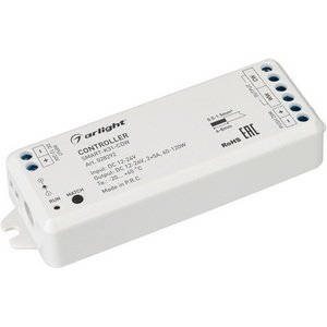 Изображение товара Контроллер SMART-K31-CDW (12-24V, 2x5A, 2.4G) (Arlight, IP20 Пластик, 5 лет) 028292