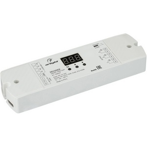 Изображение товара Декодер SMART-DMX-SUF (12-24V, 3x6A) (Arlight, IP20 Пластик, 5 лет) 028407