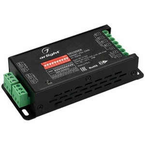 Изображение товара Декодер SMART-K54-DMX (12-24V, 4x6A) (Arlight, IP20 Металл, 5 лет) 028448