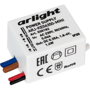 Изображение товара Блок питания 220V ARJ-KE04350-MINI (1.4W, 350mA) (Arlight, IP20 Пластик) 030182