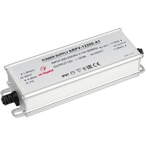 Изображение товара Блок питания ARPV-12200-A1 (12V, 16.6A, 200W) (Arlight, IP67 Металл) 032317