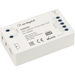 Изображение товара Диммер ARL-SIRIUS-TUYA-DIM-SUF (12-24V, 4x4A, 2.4G) (Arlight, IP20 Пластик, 3 года) 032342