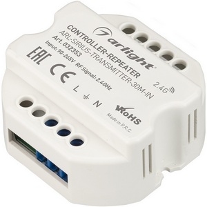 Изображение товара Контроллер-усилитель ARL-SIRIUS-TRANSMITTER-30M-IN (230V, 2.4G) (Arlight, IP20 Пластик, 3 года) 032353