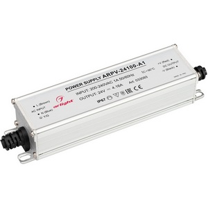 Изображение товара Блок питания ARPV-24100-A1 (24V, 4.16A, 100W) (Arlight, IP67 Металл) 033093