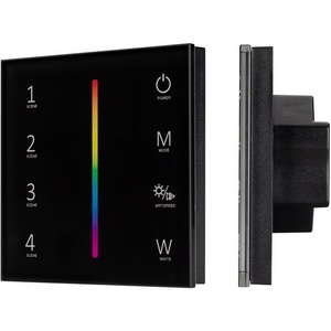 Изображение товара Панель SMART-P22-RGBW-G-IN Black (12-24V, 4x3A, Sens, 2.4G) (Arlight, IP20 Пластик, 5 лет) 033766