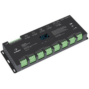 Изображение товара Декодер SMART-DMX-SUF (12-24V, 24x5A, XLR3, RJ45) (Arlight, IP20 Металл, 5 лет) 033769