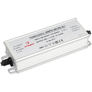 Изображение товара Блок питания ARPV-48150-A1 (48V, 3.13А, 150W) (Arlight, IP67 Металл) 034689