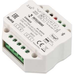 Изображение товара INTELLIGENT Диммер SMART-TRIAC-601-72-DIM-PD-IN (230V, 1x1.5A, TUYA BLE, 2.4G) (IARL, IP20 Пластик, 5 лет) 037279
