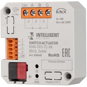 Изображение товара INTELLIGENT Релейный модуль KNX-503-72-IN (BUS, 3x8A) (IARL, IP20 Пластик, 3 года) 038405