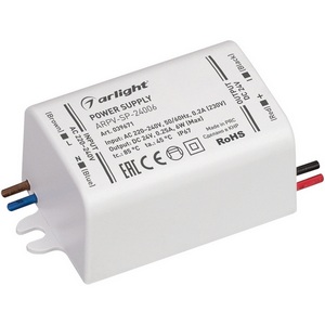 Изображение товара Блок питания ARPV-SP-24006 (24V, 0.25A, 6W) (Arlight, IP67 Пластик) 039671