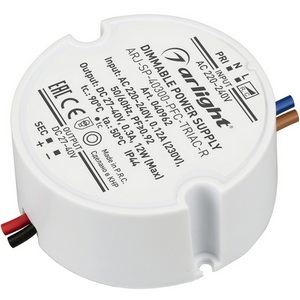 Изображение товара Блок питания ARJ-SP-40300-PFC-TRIAC-R (12W, 27-40V, 300mA) (Arlight, IP44 Пластик) 040962