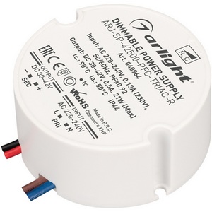 Изображение товара Блок питания ARJ-SP-42500-PFC-TRIAC-R (21W, 30-42V, 500mA) (Arlight, IP44 Пластик) 040964