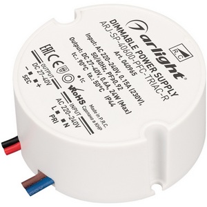 Изображение товара Блок питания ARJ-SP-40600-PFC-TRIAC-R (24W, 27-40V, 600mA) (Arlight, IP44 Пластик) 040965