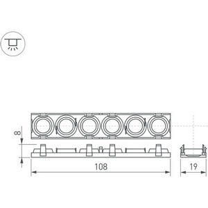 Изображение товара Экран линзованный SL-LINE-W20-55deg-540 (Arlight, Пластик) 041793