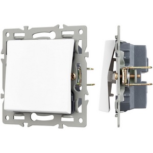 Изображение товара Механизм выключателя встраиваемый одноклавишный проходной SWT-MKP1-PL-WH (250V, 16A) Arlight 043714
