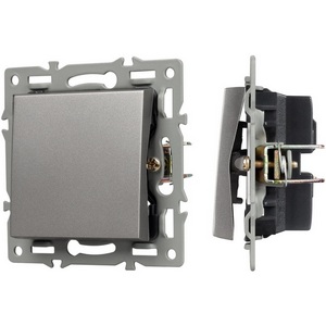 Изображение товара Механизм выключателя встраиваемый одноклавишный проходной SWT-MKP1-PL-GR (250V, 16A) Arlight 043716