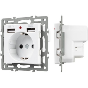 Изображение товара Механизм встраиваемый розетки с USB зарядкой SCT-MUAA-PL-WH (250V, 16A) Arlight 043733