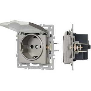 Изображение товара Механизм встраиваемый розетки влагозащищённый с шторкой SCT-MCP-PL-GR (250V, 16A) IP44 Arlight 043747
