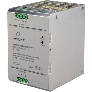 Изображение товара Блок питания ARV-DRP480-PFC-48 (48V, 10A, 480W) (Arlight, IP20 Металл, 5 лет) 044601