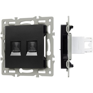 Изображение товара Механизм встраиваемый компьютерной розетки двойной SCT-MPC2-PL-BK (RJ-45, CAT6) Arlight 045337