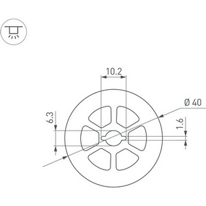 Изображение товара Силиконовый профиль WPH-FLEX-D40-360deg-S10-5m WHITE (Arlight, Силикон) 045869