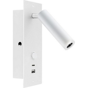 Изображение товара Светильник SP-BED-CHARGE-BUILT-S80x230-3W Warm3000 (WH, 20 deg, 230V, USB-A, USB-C) (Arlight, IP20 Металл, 3 года) 046881