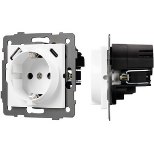 Изображение товара Механизм встраиваемый розетки с USB зарядкой SCT-MUAA-PL-WH-V (250V, 16A) Arlight 049818