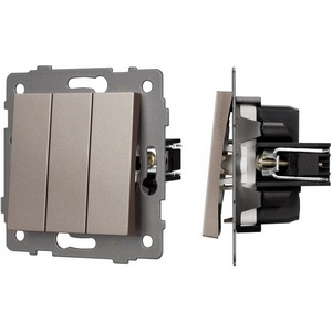 Изображение товара Механизм выключателя встраиваемый трехклавишный непроходной SWT-MK03-PL-GD-V (250V, 10A) Arlight 049899