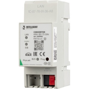 Изображение товара INTELLIGENT ARLIGHT Конвертер KNX-301-72-DIN Grey (BUS, RJ-45, KNX-IP) (IARL, IP20 Пластик, 2 года) 049902