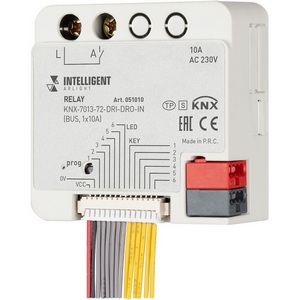 Изображение товара INTELLIGENT ARLIGHT Релейный модуль KNX-7013-72-DRI-DRO-IN (BUS, 1x10A) (IARL, IP20 Пластик, 2 года) 051010