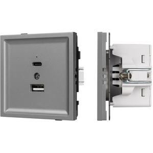 Изображение товара Механизм USB розетки SCT-TENDO-MUAC-PL-GR (5V, 3A, QC3) (Arlight, Графитовый) 054096