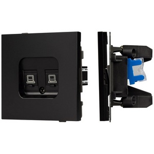 Изображение товара Механизм компьютерной розетки двойной SCT-TENDO-MPC2-PL-BK (RJ-45, CAT6) (Arlight, Черный) 054101