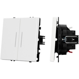 Изображение товара Механизм выключателя двухклавишный проходной LED SWT-NOBE-MKP2-SFPL-L-WH (230V, 10A) (Arlight) 054240