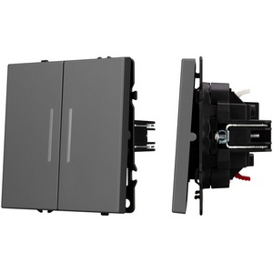 Изображение товара Механизм выключателя двухклавишный непроходной LED SWT-NOBE-MK02-SFPL-L-GR (230V, 10A) (Arlight) 054266