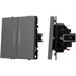 Изображение товара Механизм выключателя двухклавишный проходной LED SWT-NOBE-MKP2-SFPL-L-GR (230V, 10A) (Arlight) 054269