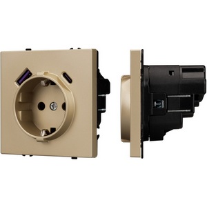 Изображение товара Механизм розетки с USB зарядкой SCT-NOBE-MUAC-SFPL-GD (230V, 16A) (Arlight) 054286