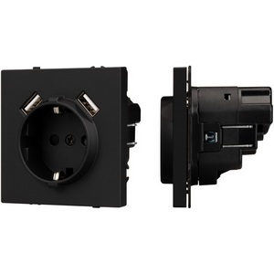 Изображение товара Механизм розетки с USB зарядкой SCT-NOBE-MUAA-SFPL-BK (230V, 16A) (Arlight) 054289