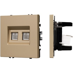 Изображение товара Механизм сдвоенной компьютерной розетки SCT-NOBE-MPC2-SFPL-GD (RJ-45, CAT6) (Arlight) 054314