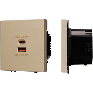 Изображение товара Механизм розетки с быстрой USB зарядкой SCT-NOBE-MUAC-SFPL-FC-GD (65W, QC3) (Arlight) 054318