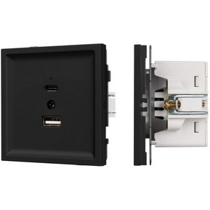 Изображение товара Механизм USB розетки SCT-TENDO-MUAC-SFPL-BK (5V, 3A, QC3) (Arlight, Матовый черный) 054536