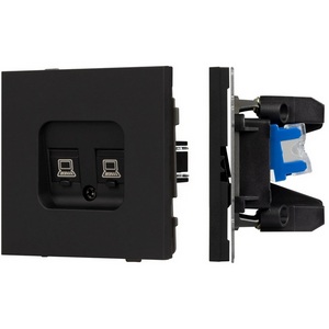 Изображение товара Механизм компьютерной розетки двойной SCT-TENDO-MPC2-SFPL-BK (RJ-45, CAT6) (Arlight, Матовый черный) 054595