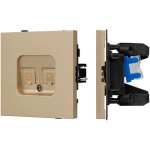 Изображение товара Механизм компьютерной розетки двойной SCT-TENDO-MPC2-SFPL-GD (RJ-45, CAT6) (Arlight, Матовый песочный) 054596