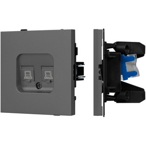 Изображение товара Механизм компьютерной розетки двойной SCT-TENDO-MPC2-SFPL-GR (RJ-45, CAT6) (Arlight, Матовый графитовый) 054597